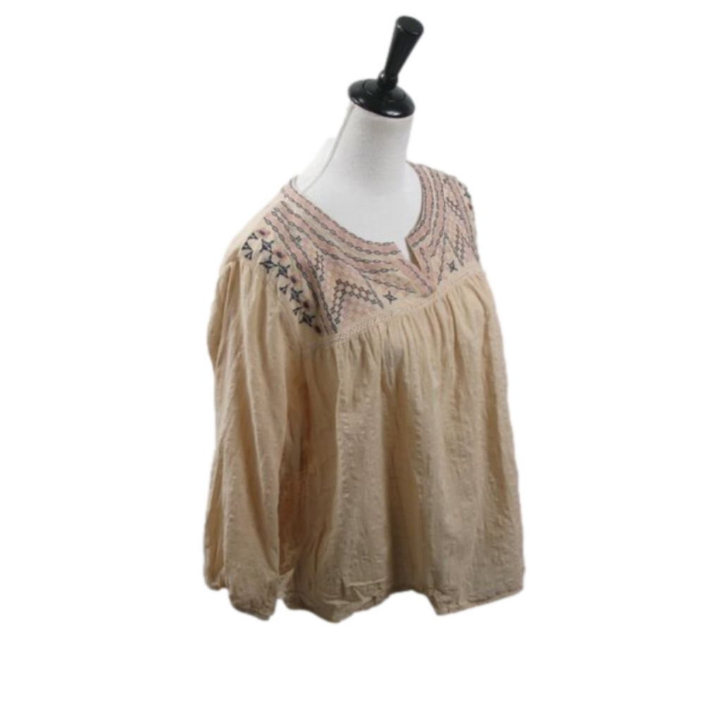 Knox Rose Boho Embroidered Pull Over 3/4 Sleeve Blouse Size XL - Picture 5 of 6